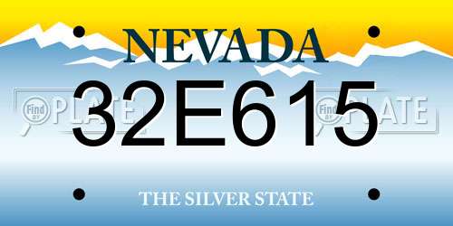 32E615 Nevada License Plate