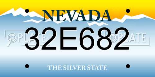 32E682 Nevada License Plate