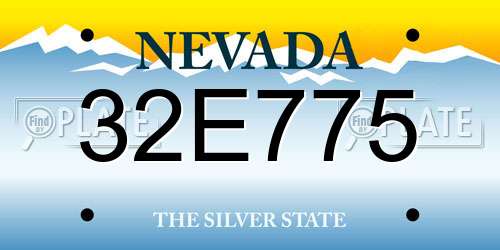 32E775 Nevada License Plate