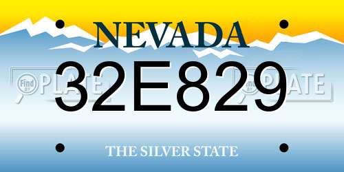 32E829 Nevada License Plate