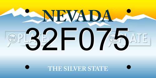 32F075 Nevada License Plate