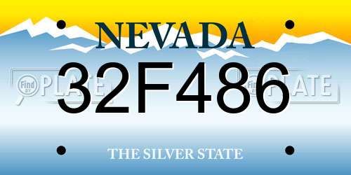 32F486 Nevada License Plate