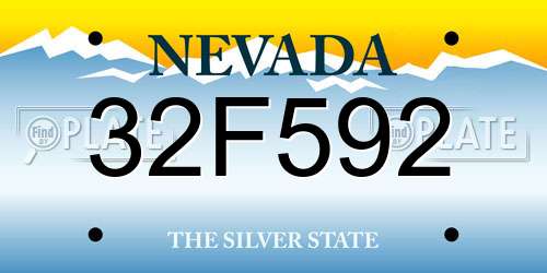 32F592 Nevada License Plate
