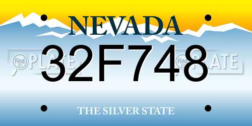 32F748 Nevada License Plate