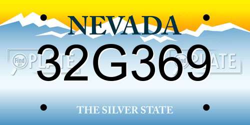 32G369 Nevada License Plate
