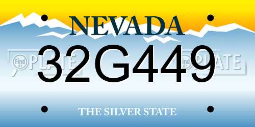 32G449 Nevada License Plate