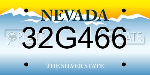 32G466 Nevada License Plate