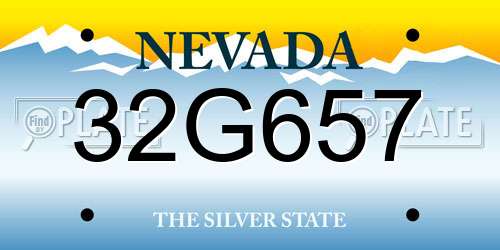 32G657 Nevada License Plate
