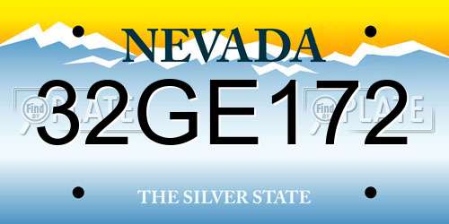 32GE172 Nevada License Plate