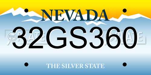 32GS360 Nevada License Plate