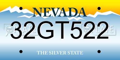 32GT522 Nevada License Plate