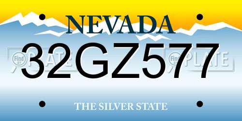 32GZ577 Nevada License Plate