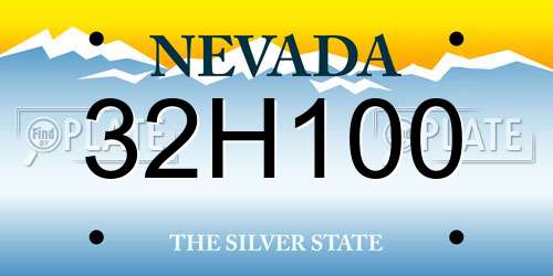 32H100 Nevada License Plate