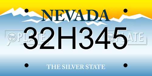32H345 Nevada License Plate