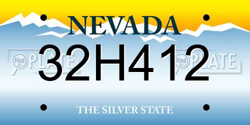 32H412 Nevada License Plate