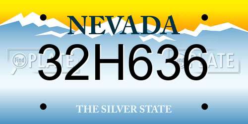 32H636 Nevada License Plate