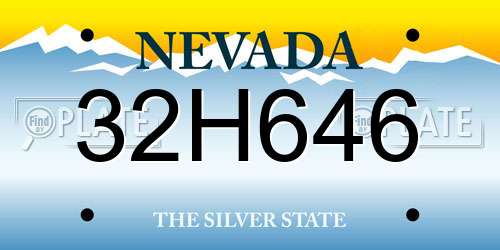 32H646 Nevada License Plate