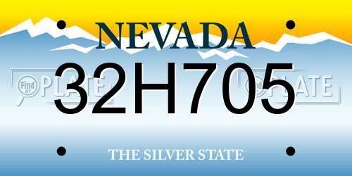 32H705 Nevada License Plate