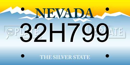 32H799 Nevada License Plate