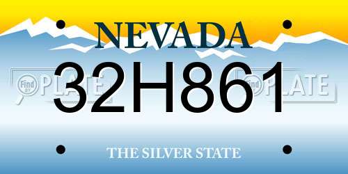 32H861 Nevada License Plate