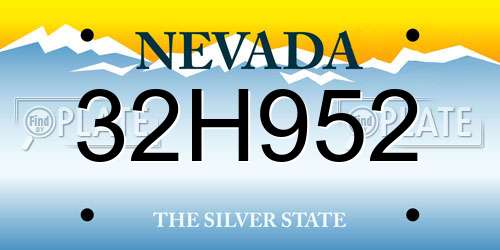 32H952 Nevada License Plate