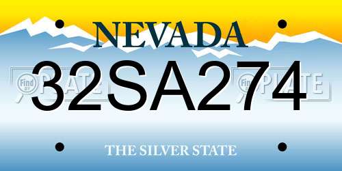 32SA274 Nevada License Plate