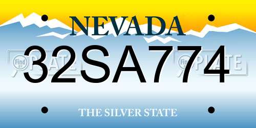 32SA774 Nevada License Plate