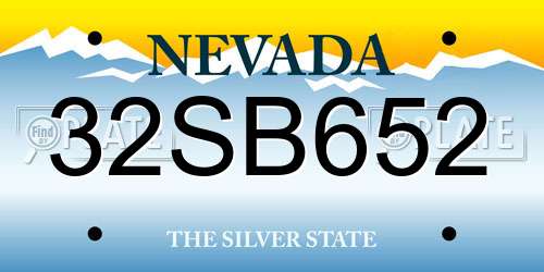 32SB652 Nevada License Plate