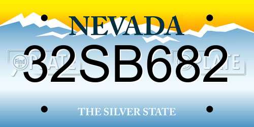 32SB682 Nevada License Plate