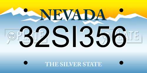 32SI356 Nevada License Plate