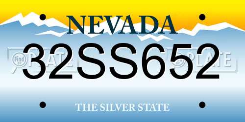 32SS652 Nevada License Plate