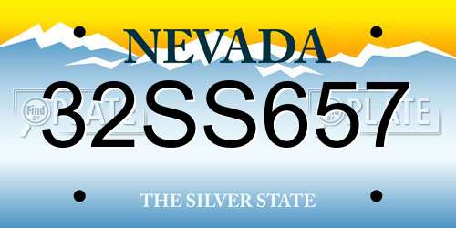 32SS657 Nevada License Plate