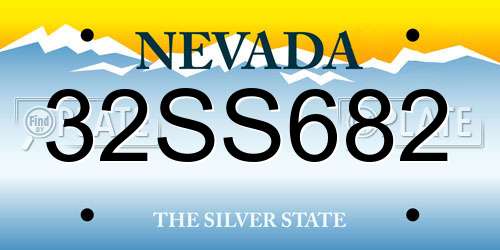 32SS682 Nevada License Plate