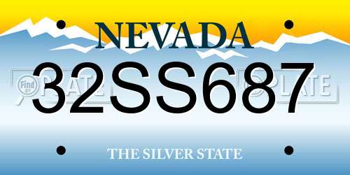 32SS687 Nevada License Plate