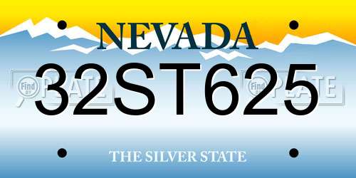 32ST625 Nevada License Plate