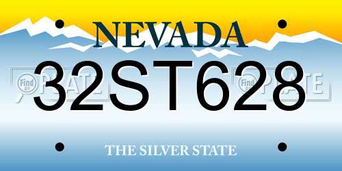 32ST628 Nevada License Plate