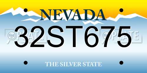 32ST675 Nevada License Plate