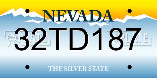 32TD187 Nevada License Plate