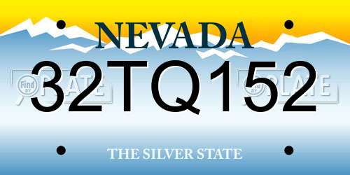 32TQ152 Nevada License Plate