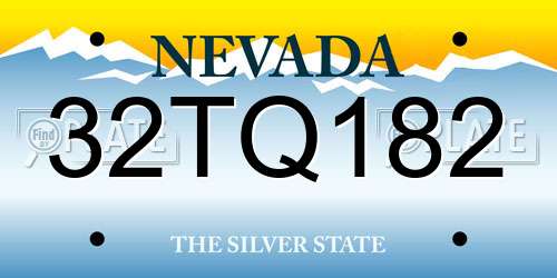 32TQ182 Nevada License Plate