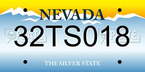 32TS018 Nevada License Plate