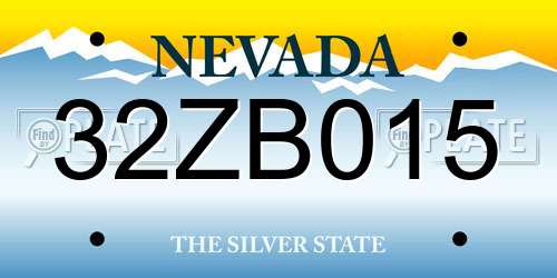 32ZB015 Nevada License Plate