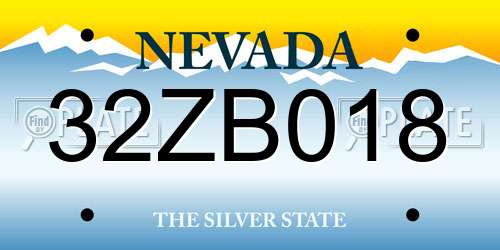 32ZB018 Nevada License Plate