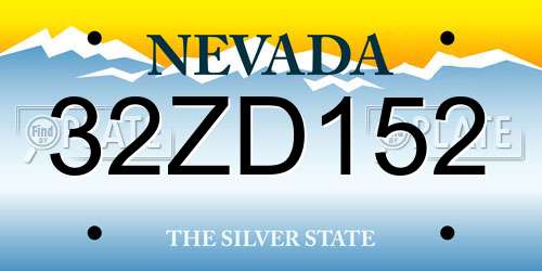 32ZD152 Nevada License Plate