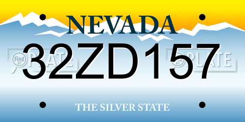 32ZD157 Nevada License Plate