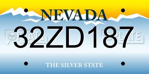 32ZD187 Nevada License Plate