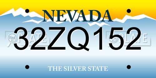 32ZQ152 Nevada License Plate