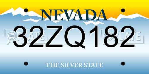 32ZQ182 Nevada License Plate