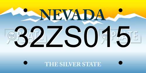 32ZS015 Nevada License Plate
