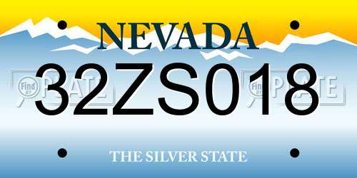 32ZS018 Nevada License Plate